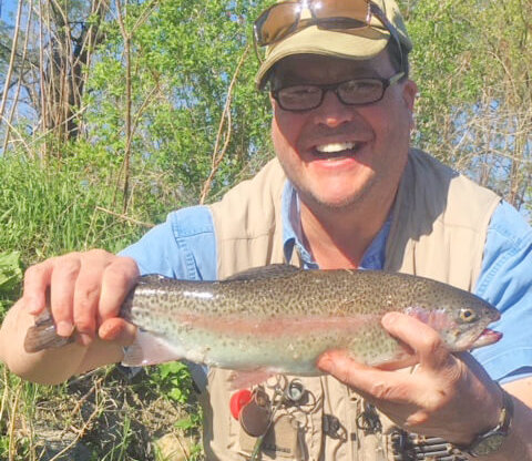 Bradlye Carleton with a nice Winooski River Rainbow Trout. Photo contributed