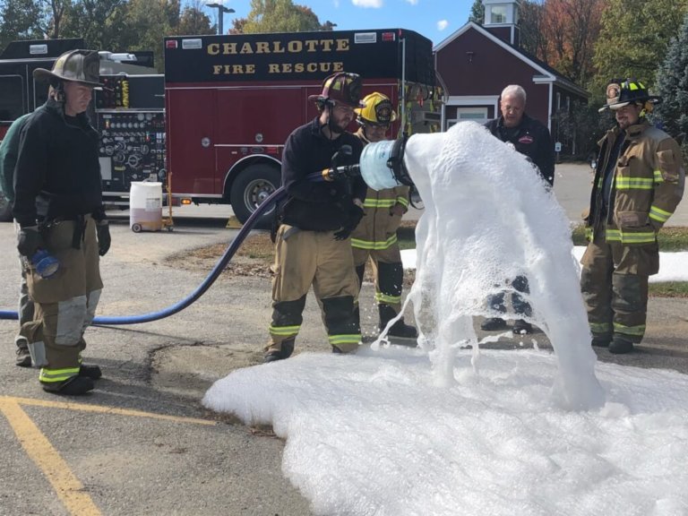 Charlotte Fire and Rescue crew  receives training on new fire truck