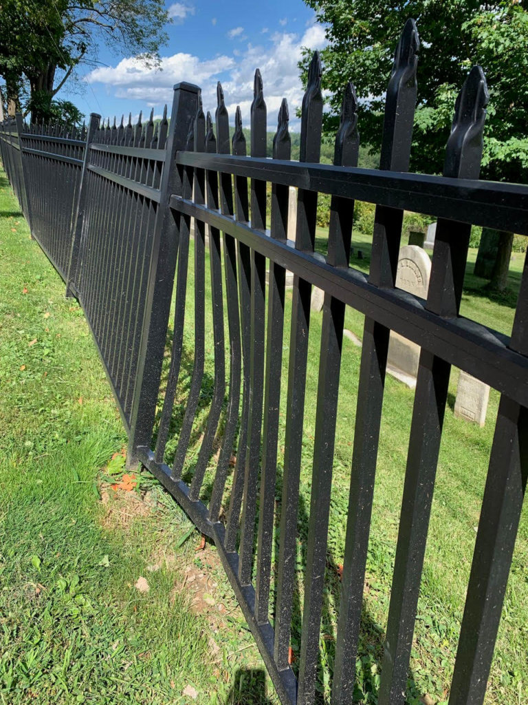 New fence at Barber Hill Cemetery damaged in unexplained accident