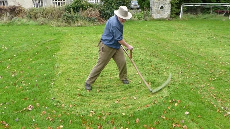 scythe mowing