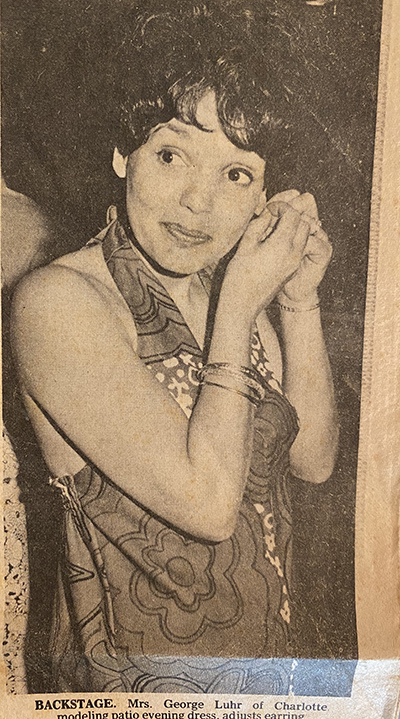 Marie Silva Luhr in a fashion show 1969