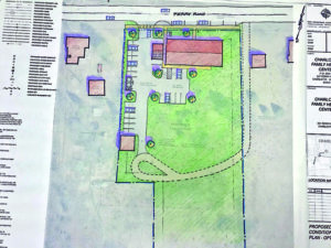 Charlotte Family Health Center submitted this design possibility for a new facility on Ferry Road; though there is street parking in this design, the health center will not pursue that portion of the project.Sketch plan courtesy Chris Huston from ReArch