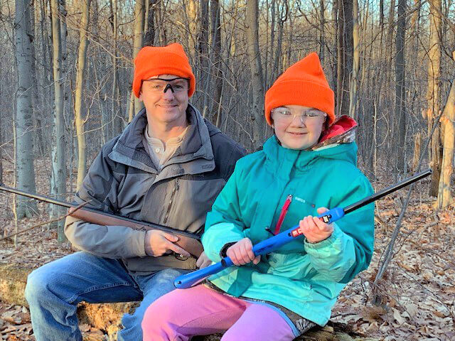 David Blanshine and his daughter Jenny hunted for gray squirrels last fall. Courtesy photo