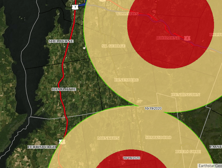 Emerald Ash Borer has been detected in Chittenden County. Though it hasn’t hit Charlotte yet, infestation is inevitable. This map shows high-risk areas near Richmond, where it was recently found. Courtesy photos