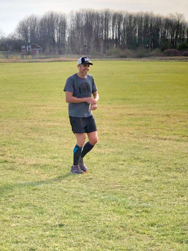 Dave Baird was all smiles after he finished running 40 or so miles on Saturday, even though he had a lot more to go.