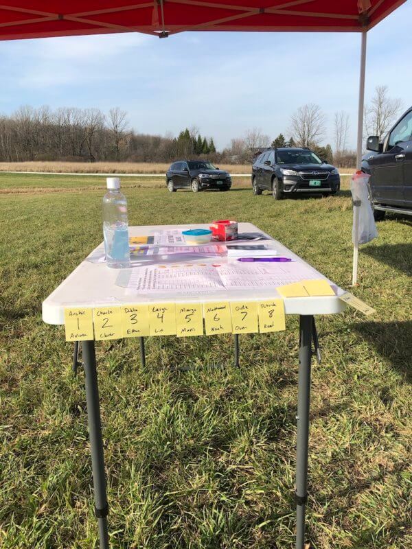 The names of his students were on display for a little motivation reminder.