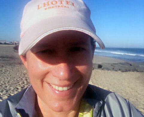 Dr. Hunt took a walk on the beach in New Jersey while caring for her father last month. Courtesy photo