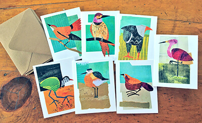 Marcia Vogler’s original bird collages, blank cards and blank card sets will be for sale at the CCS PTO virtual craft fair.