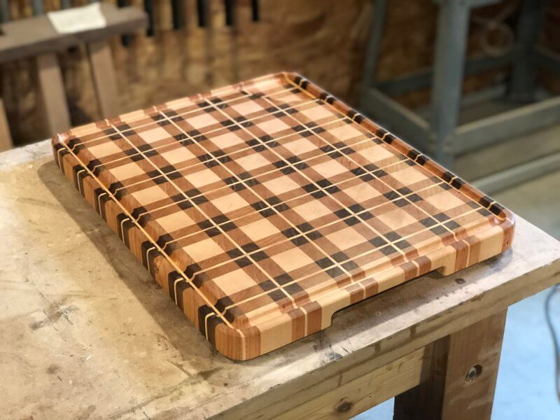 This plaid cutting board is perfect for a Vermont kitchen. Courtesy photo