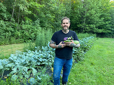 Chef Matt Jennings, here in his garden, is all about healthy choices and local food. Courtesy photos