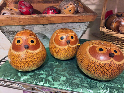Whooooo needs one of these? Handmade in Peru, these gourd owl ornaments at Horsford are adorable.