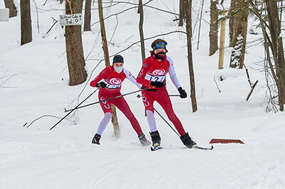 High school Nordic teams race in clusters to limit contact with students from other areas. Photo by Al Frey