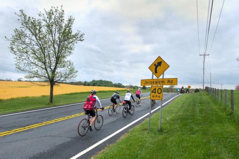 Cyclist on road