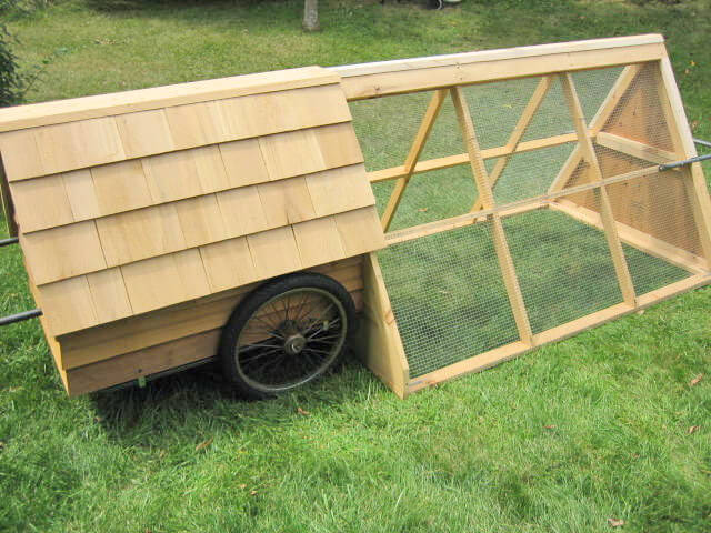 A full view of the chicken tractor.