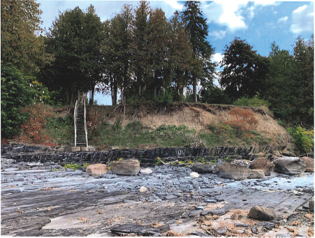 Erosion from Lake Champlain, location of proposed seawall. Photo contributed