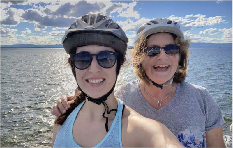 Right: Wendy bikes with her daughter, Katie, on the Burlington Bike Path. Photos contributed