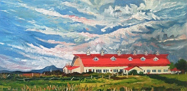 Nordic Farms Painting by Laurel Waters.