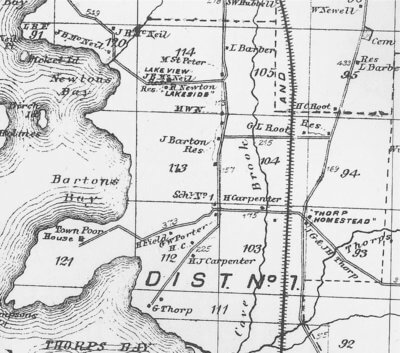 Detail of historic Beers Atlas showing School District #1