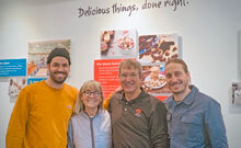 Left to right: Rooney, Anne, Ted and Ned stand at the Rhino entrance at their Burlington office. Photo contributed