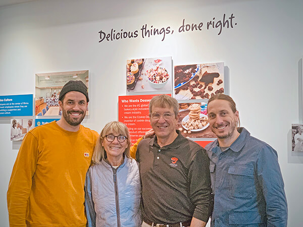 Left to right: Rooney, Anne, Ted and Ned stand at the Rhino entrance at their Burlington office. Photo contributed