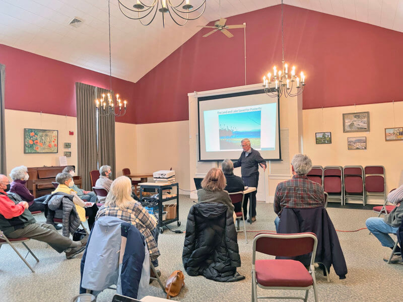 Wednesday, Feb. 2, David Holmes gave a lecture at the Senior Center about his book, On Being a Vermonter and The Rise and Fall of the Holmes Farm 1822-1923. Photo by Lori York