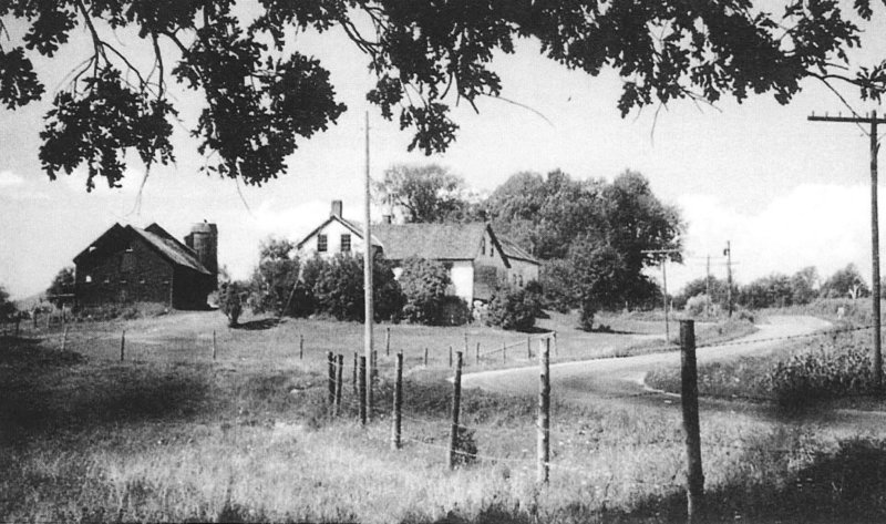 Photo courtesy of Charlotte Historical Society. The Charlotte Poor Farm on Thompson’s Point in 1935.