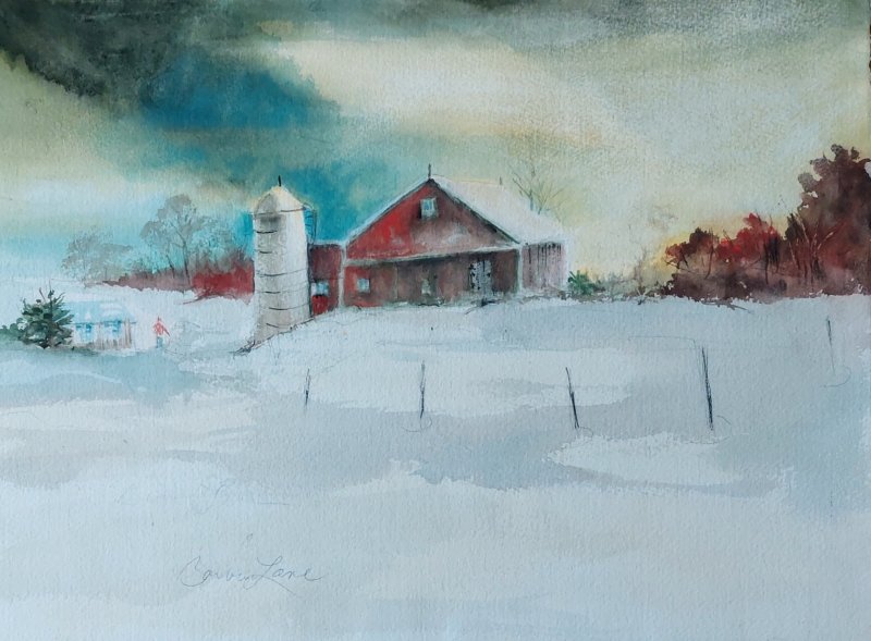 An archival print 'Afternoon Light' watercolor by Barbara Lane