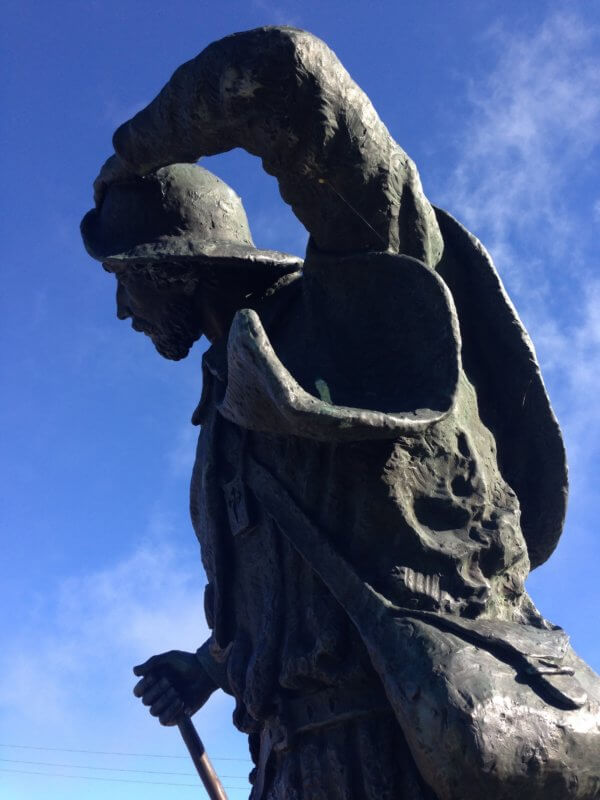 Photo by Jane Horowitz This is one of the many statues depicting the pilgrim.