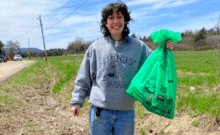 1. Local Burlington Resident Lydia Axelrod Helps Clean Up Charlotte. Photo by Halle T. Segal