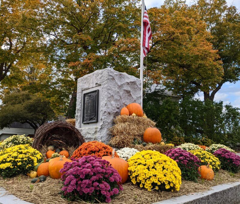 Photo by Lee Krohn As in years past, the intersection of Greenbush and Ferry roads will be center of Halloween celebration in West Charlotte. Here’s a photo of the monument there from last year.