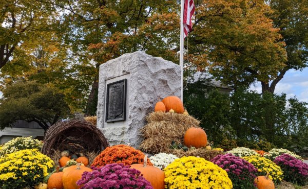 Photo by Lee Krohn As in years past, the intersection of Greenbush and Ferry roads will be center of Halloween celebration in West Charlotte. Here’s a photo of the monument there from last year.