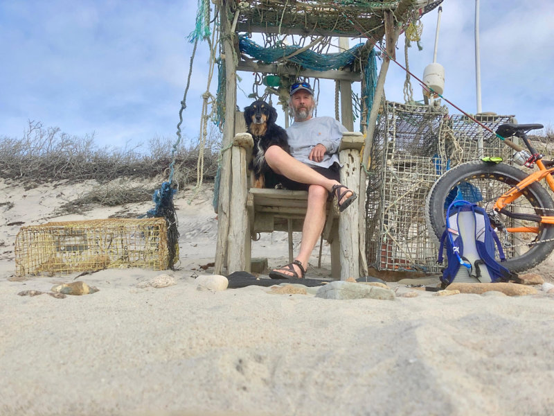 Photo by Dave Quickel Dave Quickel and Sylvie on Poseidon’s Chair at Martha’s Vineyard.