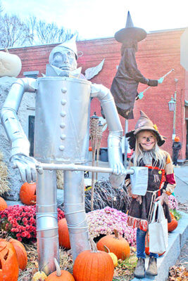 Mira Braidwood had the perfect costume for the display outside the Old Brick Store.
