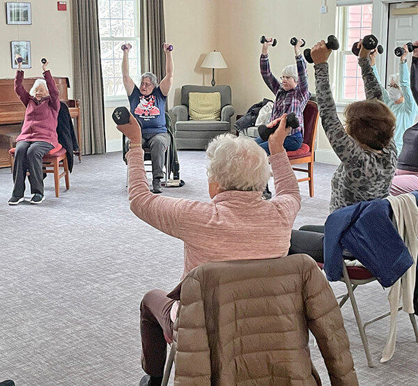 Photo by Lori YorkBone Builders is a free exercise class designed to prevent the effects of osteoporosis offered on Tuesdays and Friday mornings. 