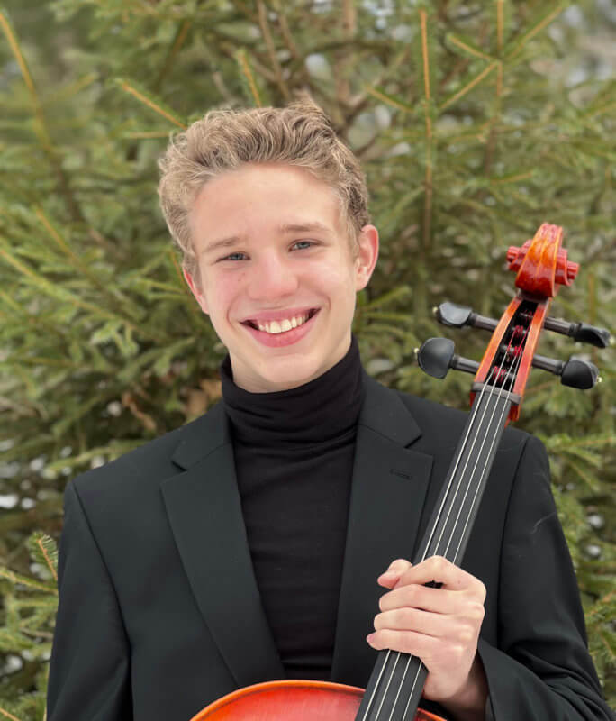 Courtesy photo Jonah Hutchin will give a free cello performance at the library at 1 p.m. on March 22.