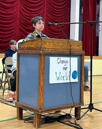 Matilda McCracken finished in second place at Charlotte Central School’s revived spelling be and will be invited to the Vermont state spelling bee on March 13. 