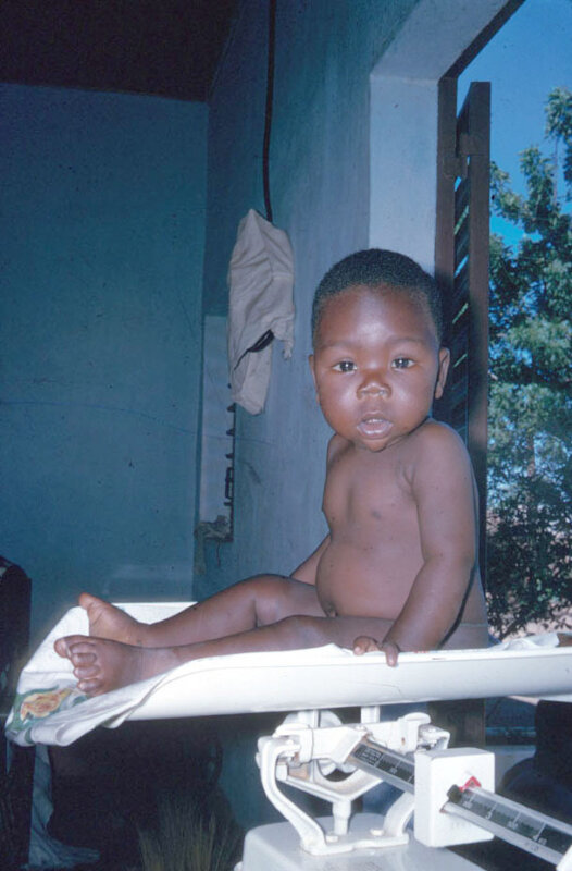 Courtesy photoThis is one of the children being weighed in a wellness visit that Susan Hyde worked with during her time in Burkina Faso.