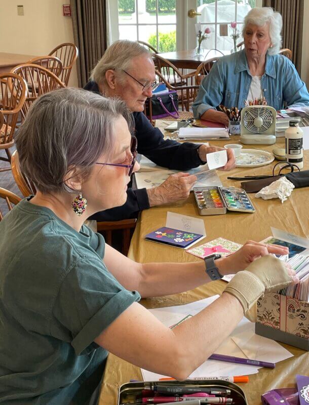 Photo by Lori YorkFrom left, Katie Franko, Frank Califano and Janice Bauch are part of the Creative Arts Group that meets on Wednesday mornings at the senior center. 