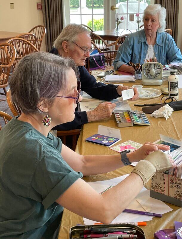 Photo by Lori YorkFrom left, Katie Franko, Frank Califano and Janice Bauch are part of the Creative Arts Group that meets on Wednesday mornings at the senior center.