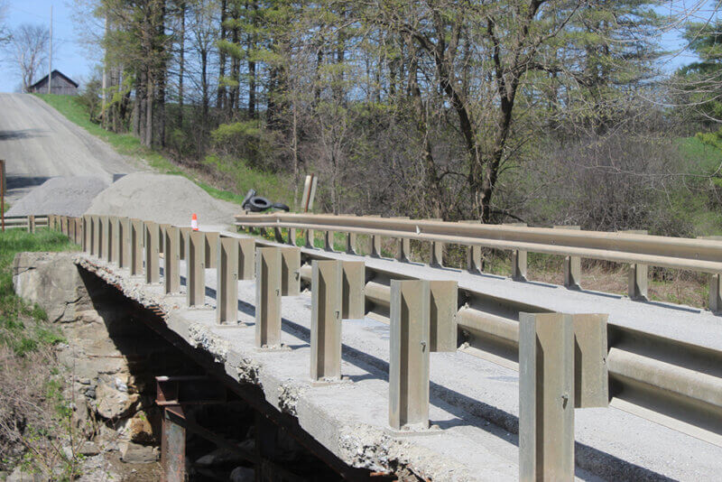 Photo by Scooter MacMillan The bridge on Dorset Street between Carpenter Road and Hinesburg Road needs major structural repair work and is closed..