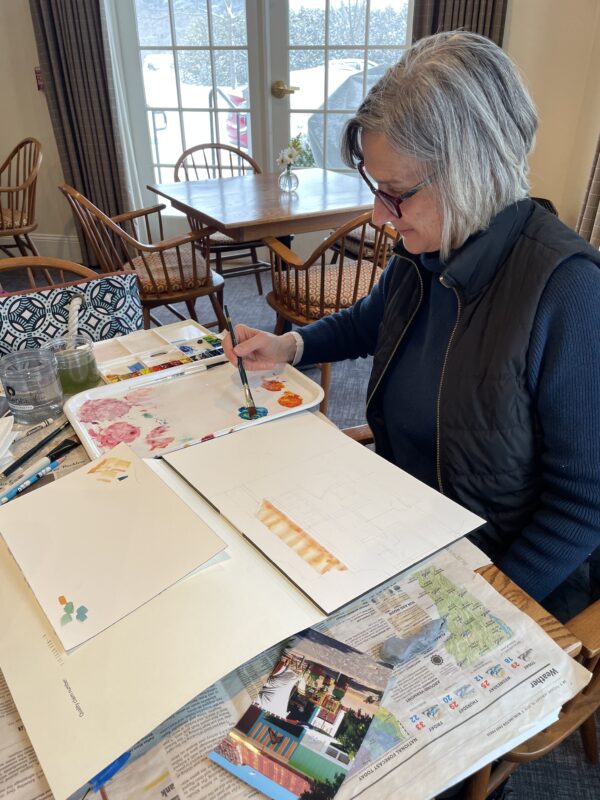 Photo by Lynn Cummings
Cynthia Knauf is one of those exploring color mixing and choices in watercolor at the senior center.