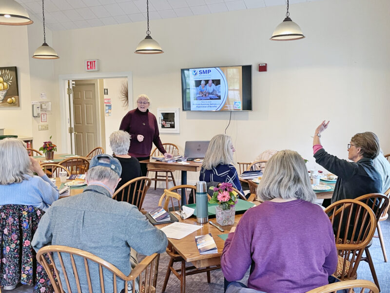 Photo by Lori York. 
The senior center hosted a lunch-and-learn session on how to read your Medicare summary report.