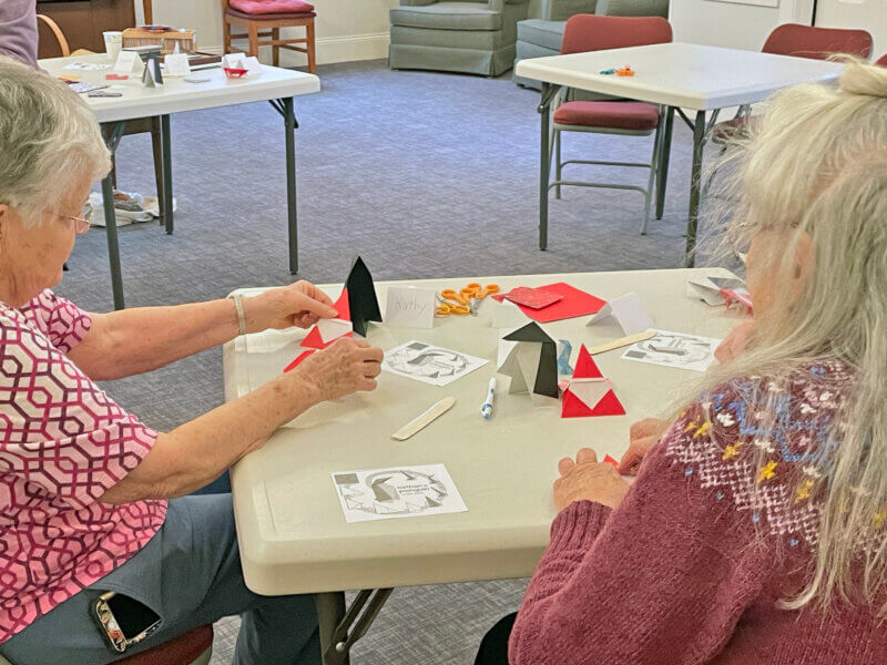 Photo by Lori York. 
The senior center hosted a holiday origami workshop.