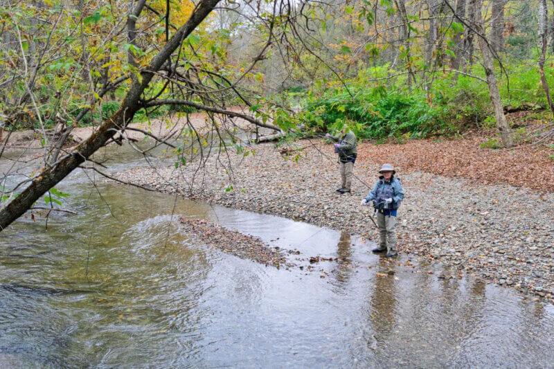 Photo by Alissa Frame. 
Fishing on the Browns River in Jericho for a Champlain Valley Trout Unlimited meetup in October. 