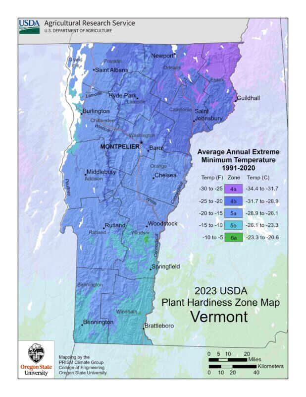 Photo by USDA  Agricultural Research Service
Gardeners can use the USDA plant hardiness zone map for their state to determine their zone and select appropriate plants for their garden.