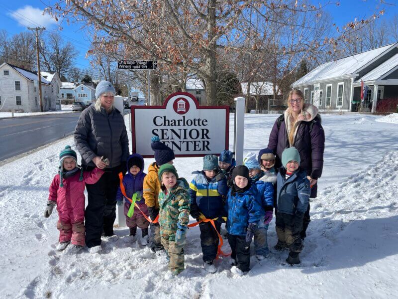 The children from the Charlotte Children’s Center delivered handmade valentines to the seniors on Valentine’s Day.