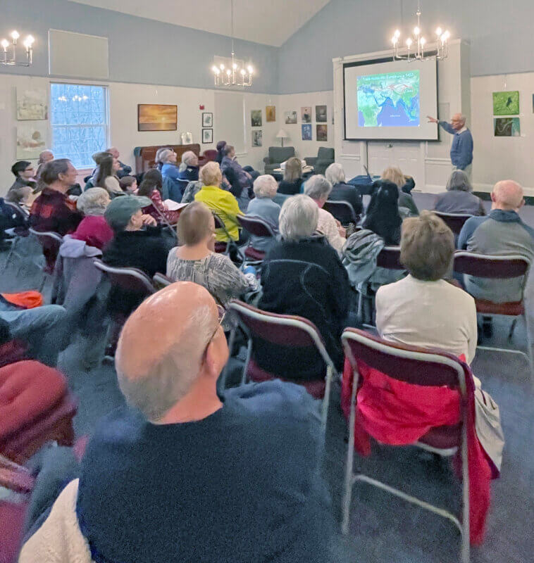 Photo by Lori York. A full house showed up for Hank Kaestner’s presentation about the history, cultivation and production of vanilla.