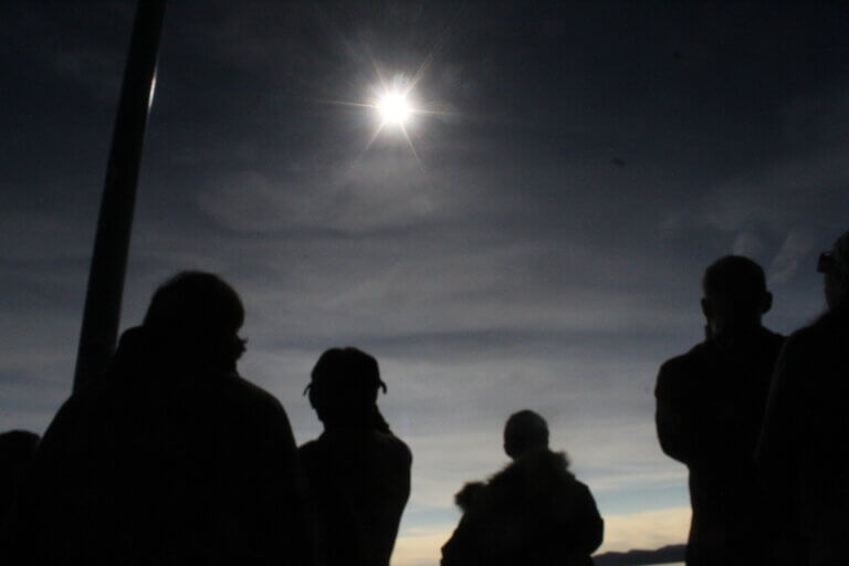 Glimpses of area eclipse gazing