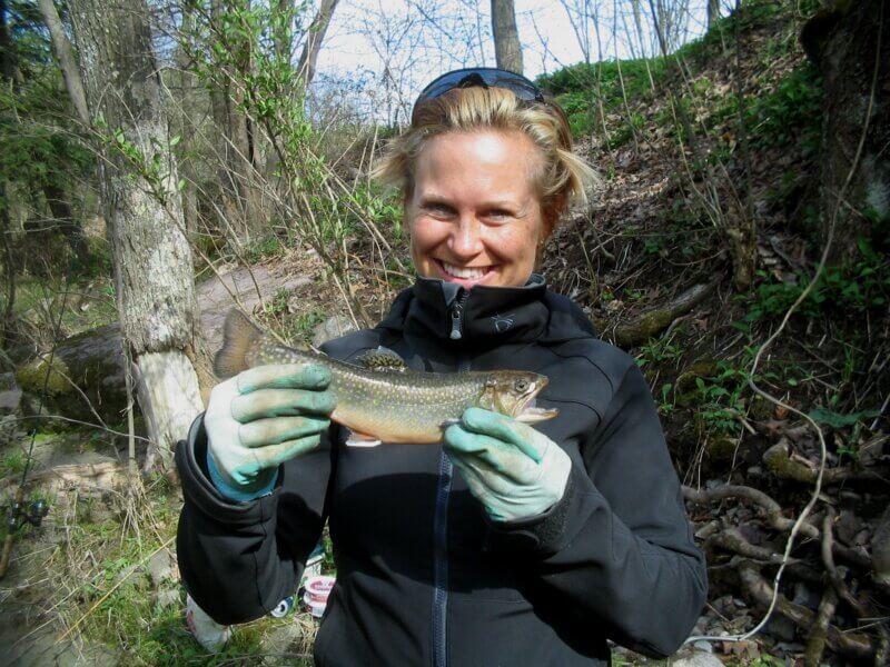 Courtesy photo. Kazmin Thibault of Charlotte with a beautiful brook trout.