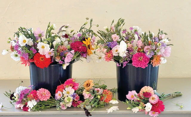 Photo by Peggy Sharpe.
Floral bouquets for food shelf families created and donated by Hillary Maharam.